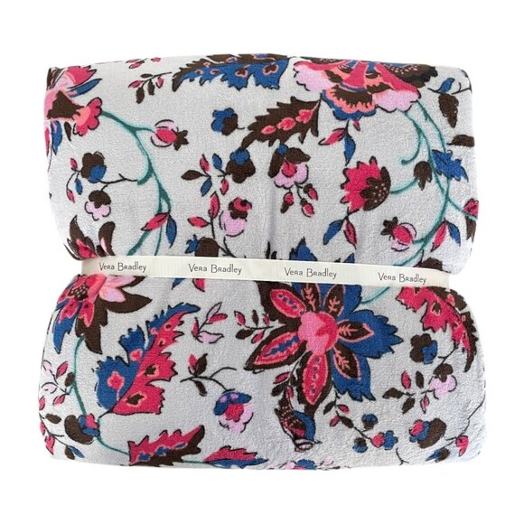 Vera Bradley Vineyard Floral Oversized Plush Throw Blanket 94” x 66”